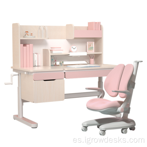 escritorio de estudio de madera para niños y silla de silla